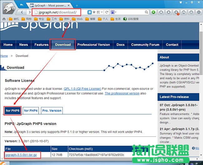 PHP jpgraph库的配置及生成统计图表教程 三联