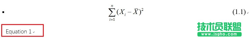 MathType公式后的equation