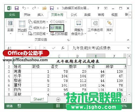 Excel 2013中为数据区域添加背景图片的的方法   三联